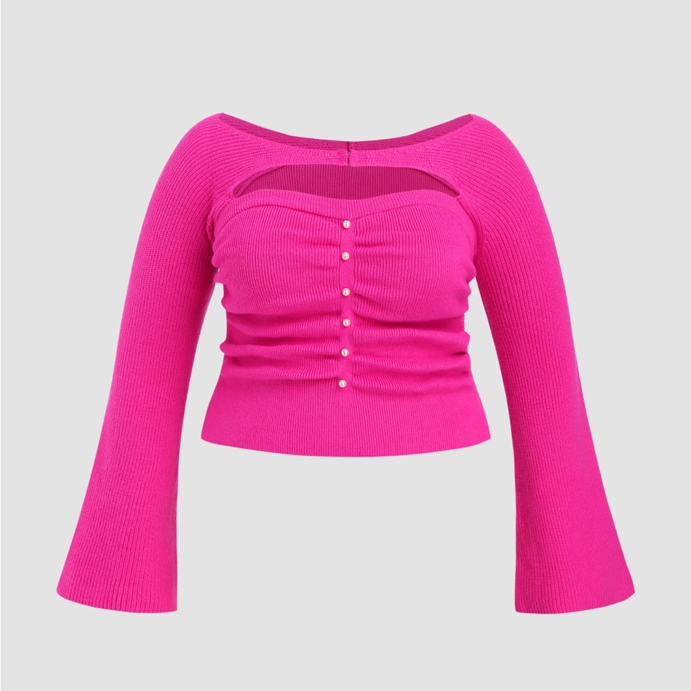 Chic Hot Pink Knit Top